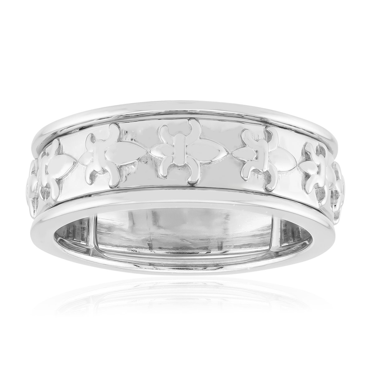 Cavill - Zilveren Ring Dames - 925 Sterling Zilver met Platina Coating - Luxe Bloemring - Elegant Filigraan - Tijdloos Sieraad