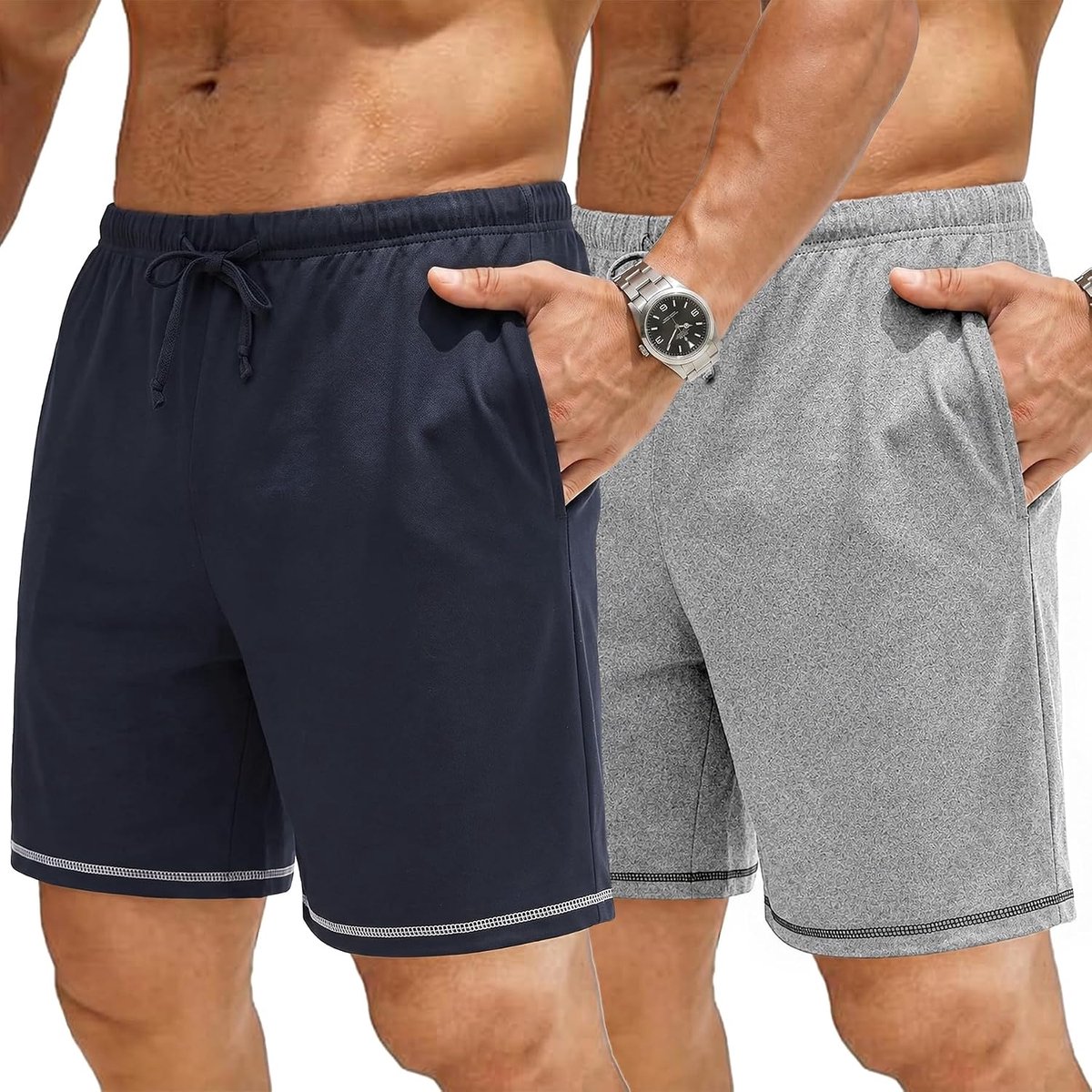 Slaapbroek voor heren, korte pyjamabroek voor jongens, korte slaapshorts, pyjamabroek, katoen, zomer, pyjamabroek
