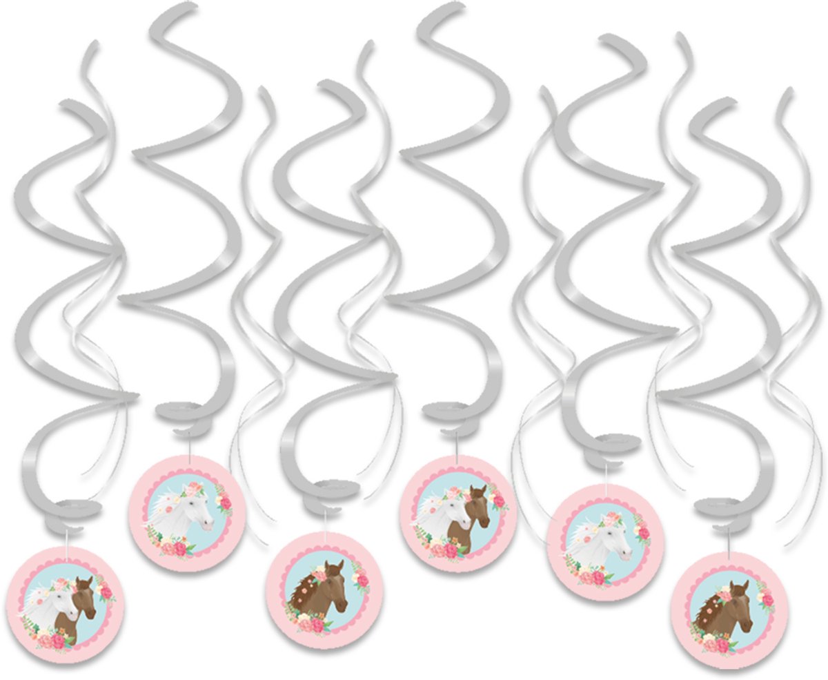 LUQ – Paarden Kinderfeestje Swirls – 12 Stuks – Horse Party Birthday Decoratie – Verjaardag Versiering – Direct Ophangen