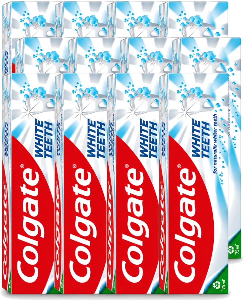 12 x Colgate – Tandpasta – White Teeth – 75 ml - Voordeelverpakking - 12 stuks