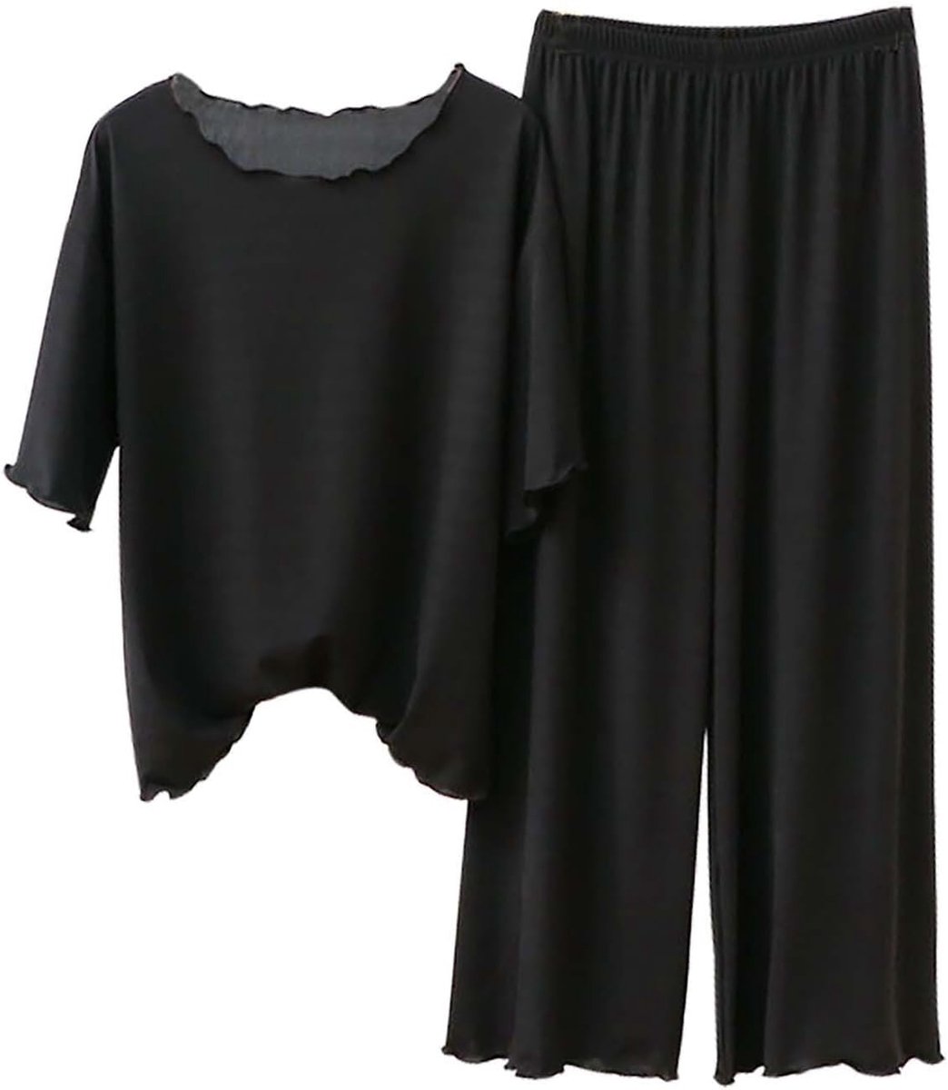 Pyjamaset voor dames, katoenen gaas, pyjamaset, katoenen broek,