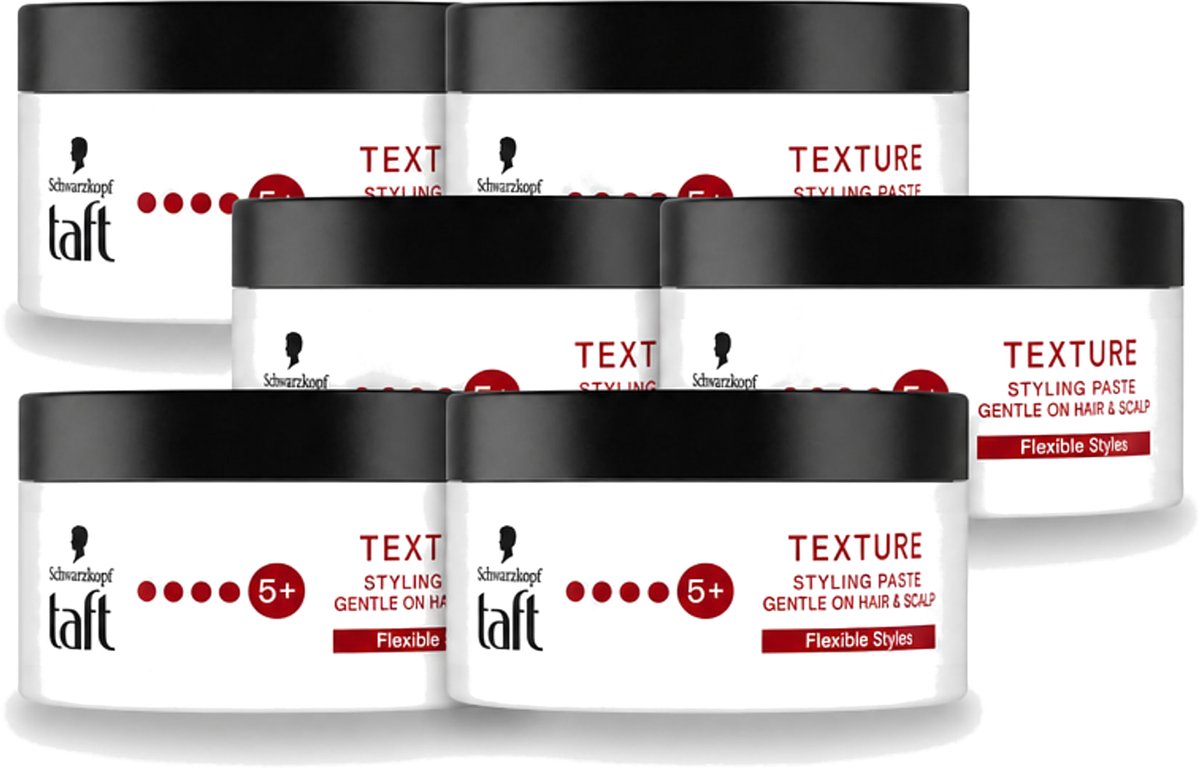 6 x Taft - Texture Styling Paste - Hold 5+ - Gedefinieerde textuur - 100 ml - Voordeelverpakking - 6 stuks
