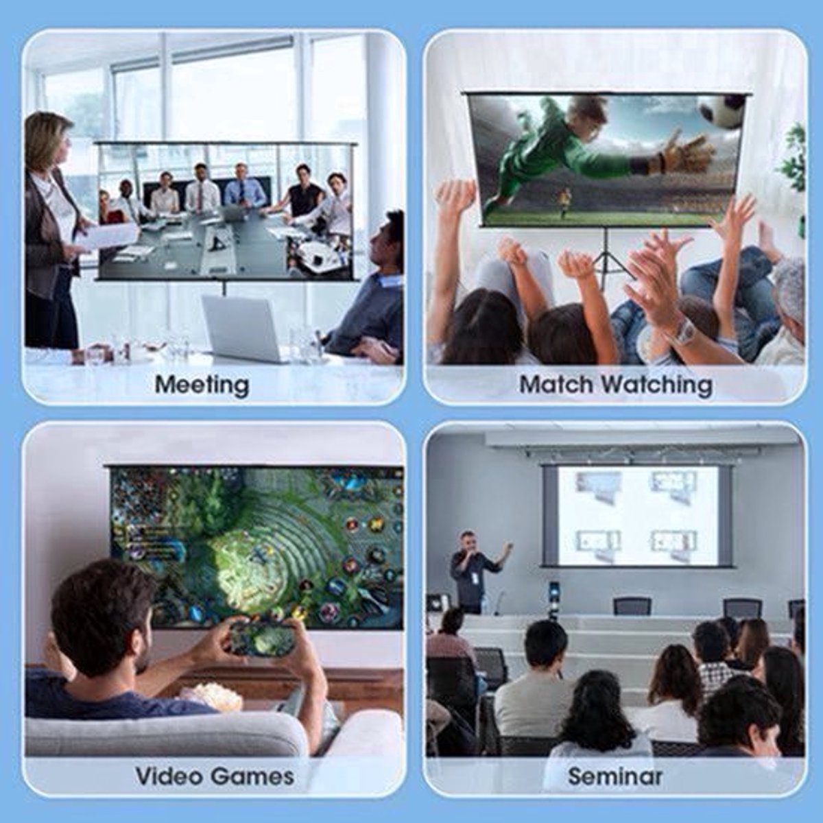 Beamer Scherm - Projector Screen - Projector Scherm - Projector Doek - Projector Scherm voor Beamer - Home Cinema Thuisbioscoop - Draagbare Beamer - 100in - 16:9
