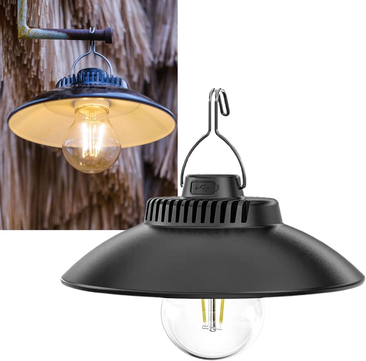 Oplaadbaar, retro led-campinglantaarn, campinglantaarn, IPX4 waterdicht, 2600 mAh, draagbare campinglamp, tentlamp voor camping, noodgevallen, stroomuitval, vissen