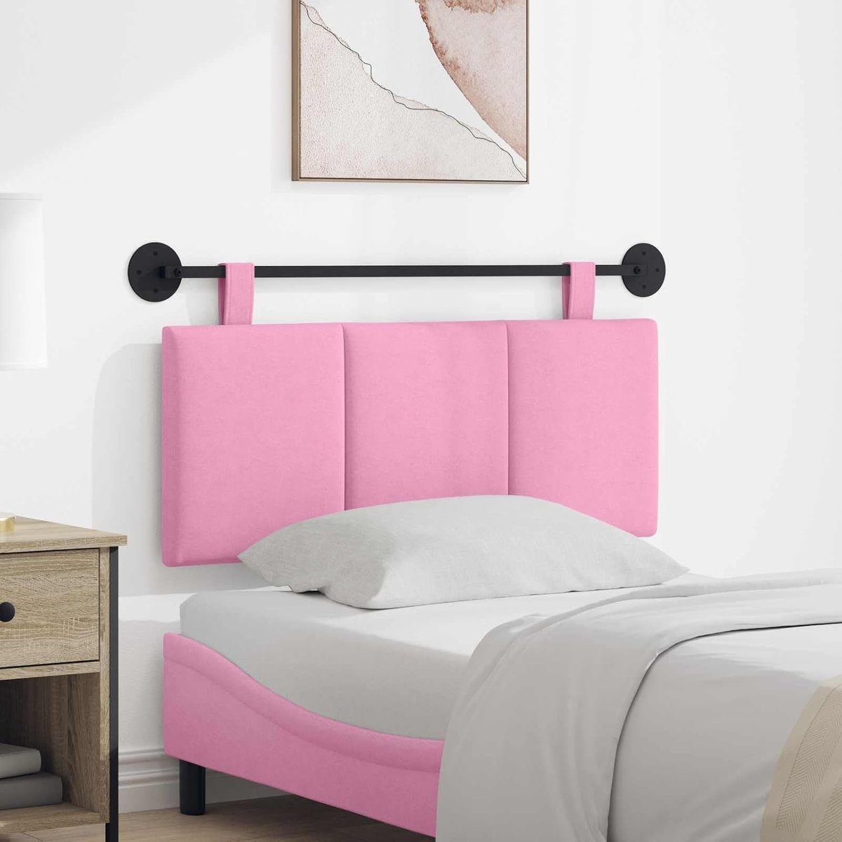 Roze bekleding, stoffen bekleding, hangend