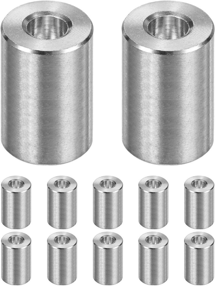 12 STKS M6 304 Rvs Spacers 6mm ID x 14mm OD x 20mm l Metalen Schroef Standoff Bus Plain Finish Ronde Spacer 304 Rvs voor Schroeven Bouten Zilver