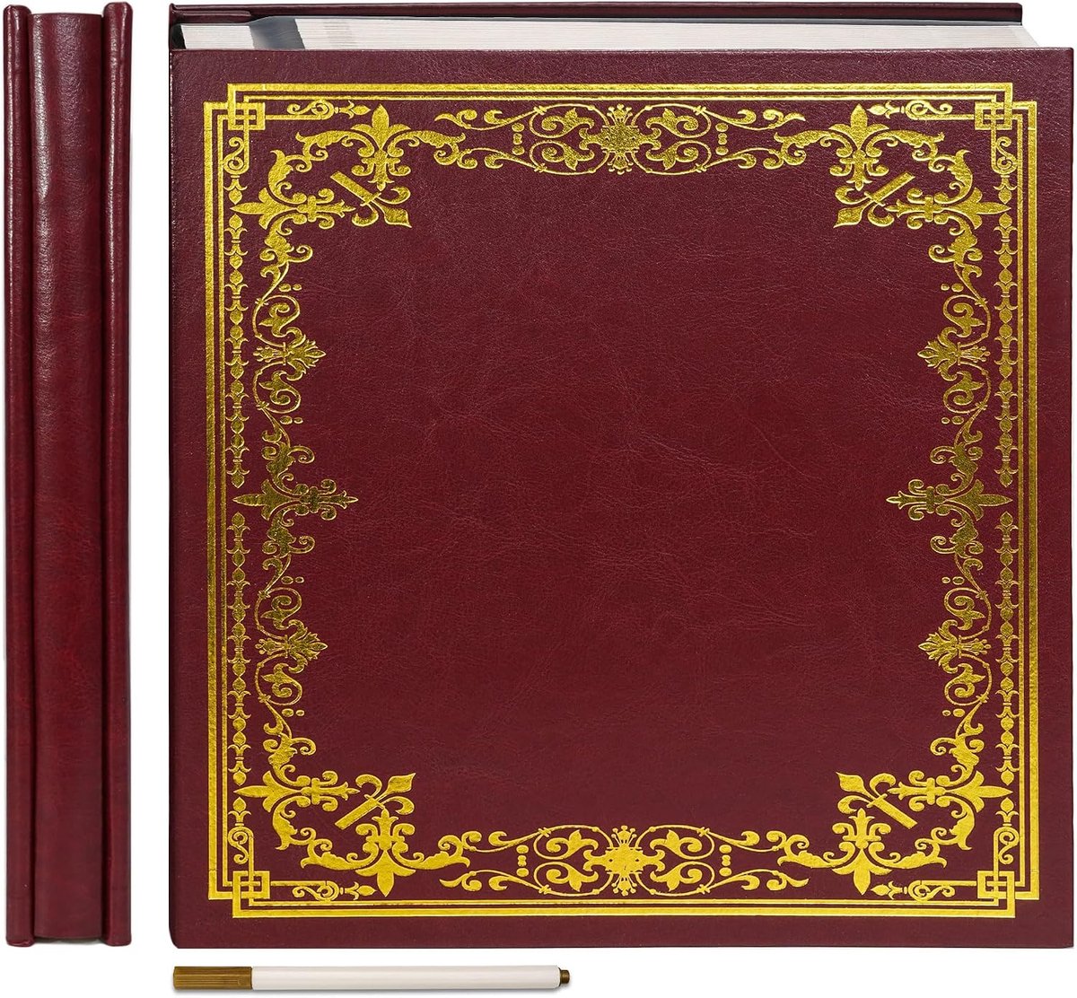 Groot fotoalbum, zelfklevend, 60 pagina's, 27 x 28 cm, rood