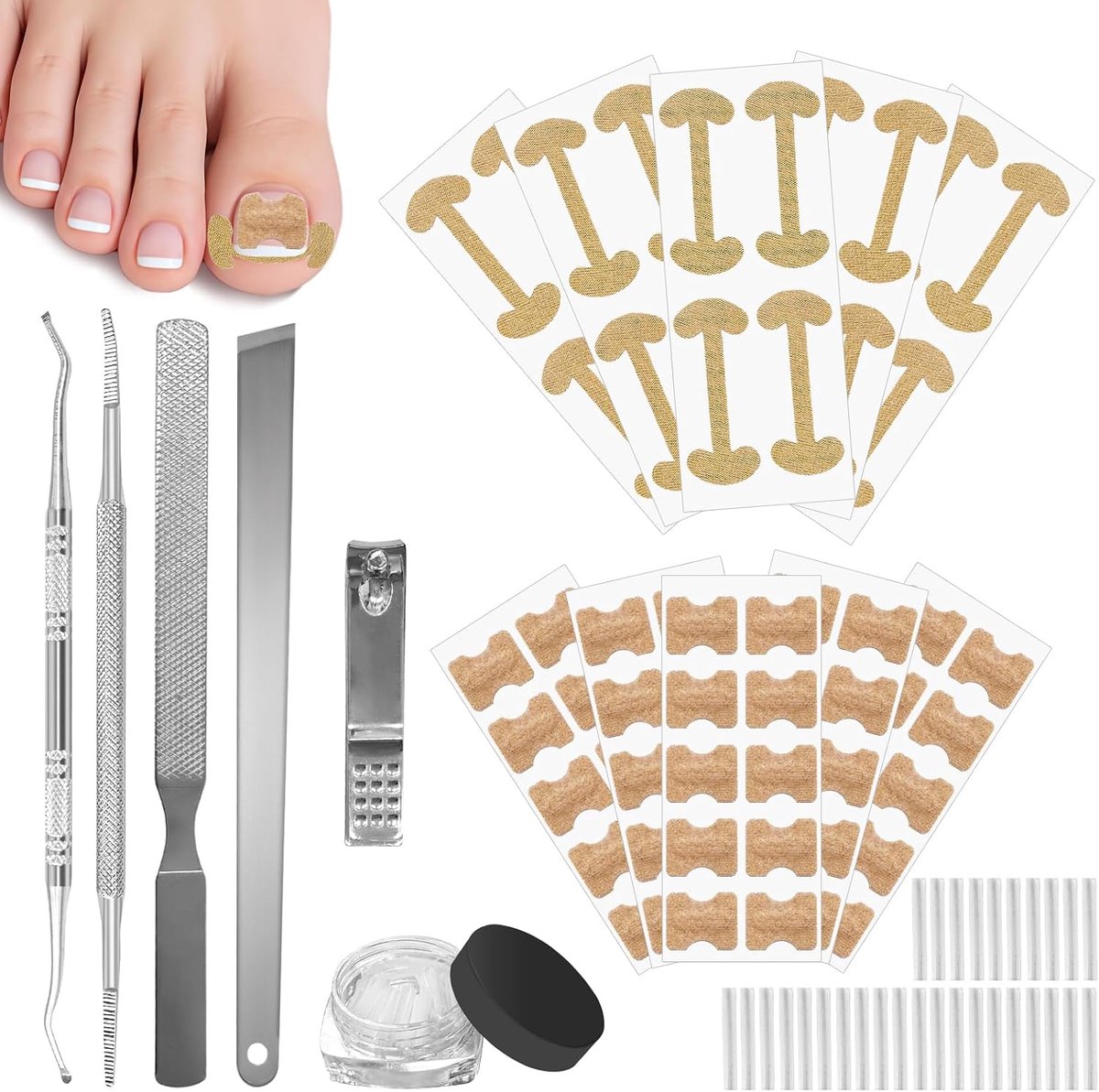 Teennagels Set, Teennagel Correctie Nagelbeugel & Teennagel Patch Voor Grote Teen