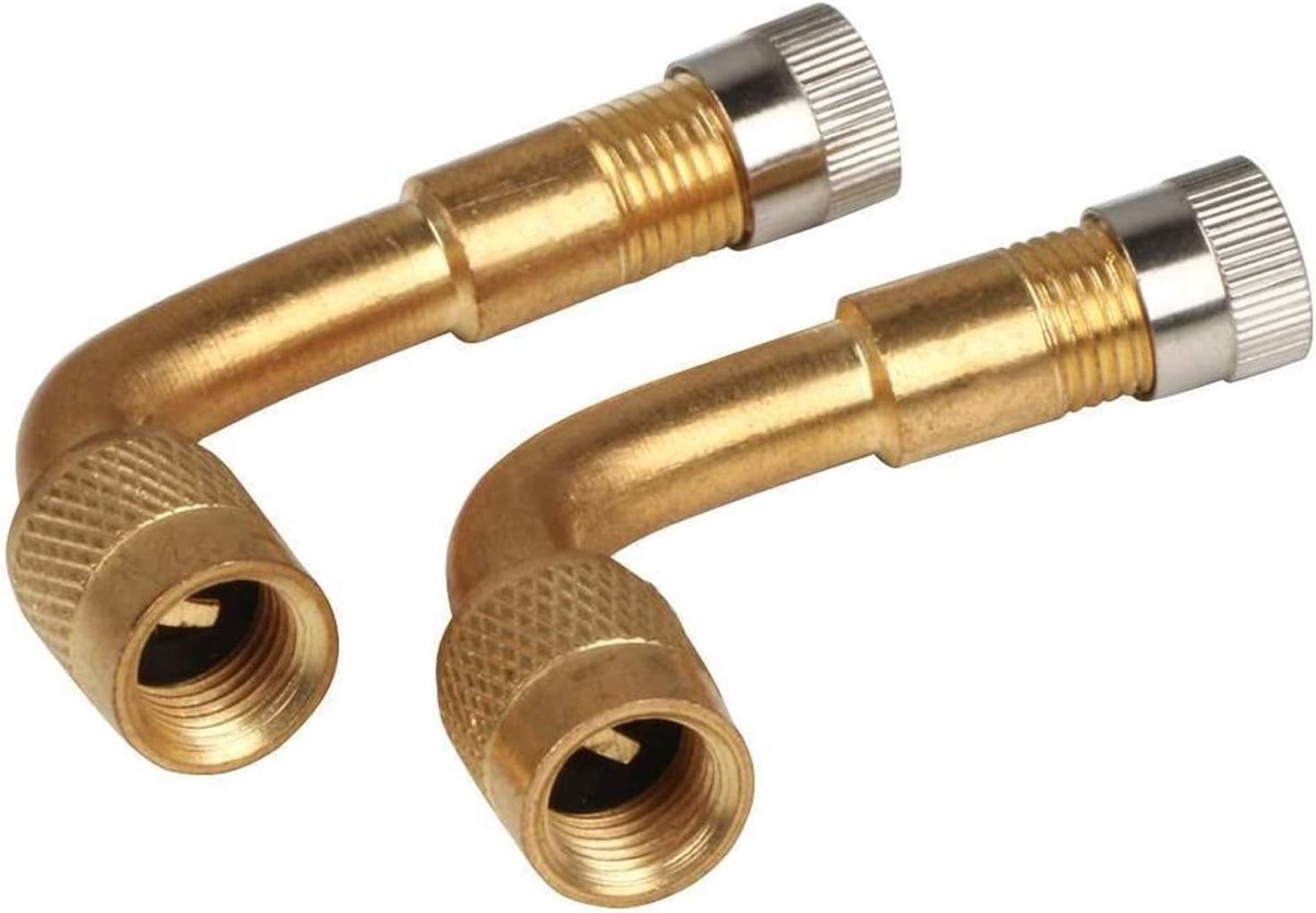 2 stuks ventielverlenging, ventielverlenging, banden, 90 graden gebogen metaal, voor fiets, motorfiets, scooter