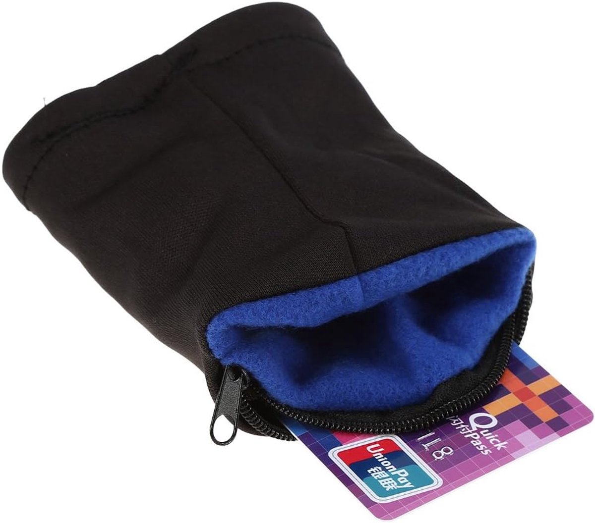 Polstas met fleece ritssluiting, voor hardlopen, reizen, fitnessstudio, fietsen, sport, sleutelopbergen, veilig, licht