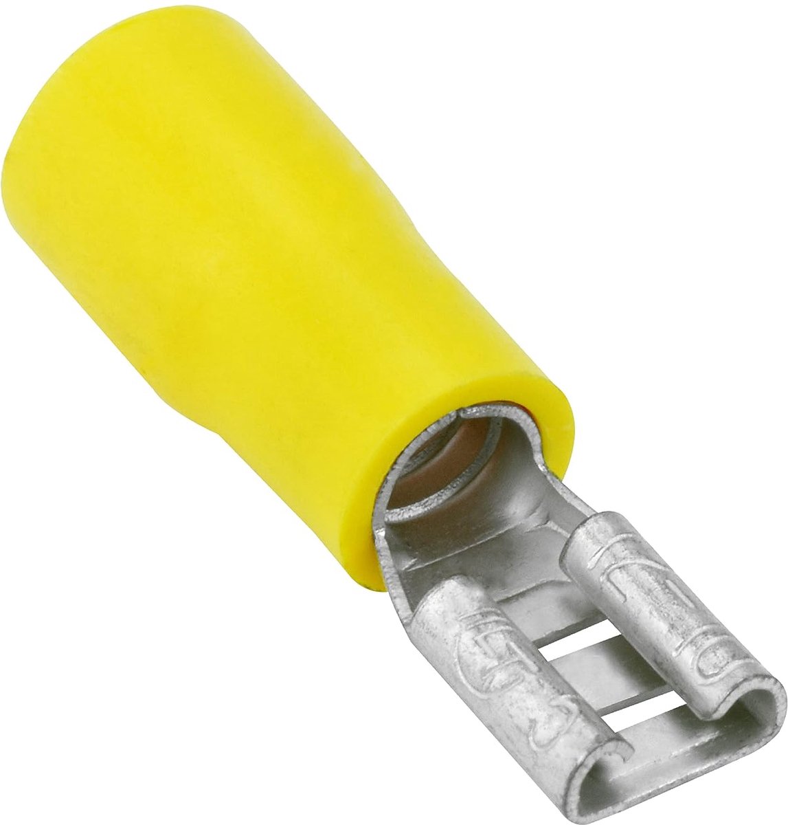 Link QDVF-187Y25 Serie Vinyl Quick Disconnect Terminal Vrouwelijk 25 Pack Geel 12-10 Gauge 0.5 cm