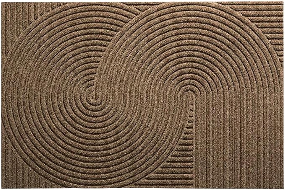 Floor mat voor de binnenplaats draad ring vloer mat geometrie pure kleur pvc verdikte badkamer voet mat (40x60cm)