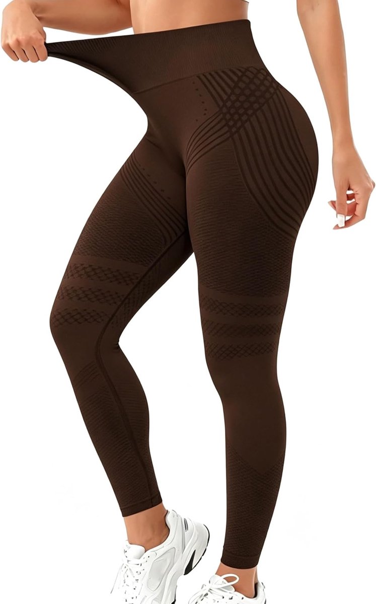 3D-compressiebroek voor dames, anti-cellulitis, compressie, hoge taille, push-up, yoga, fitnessbroek, lange sportbroek, 1 stuks