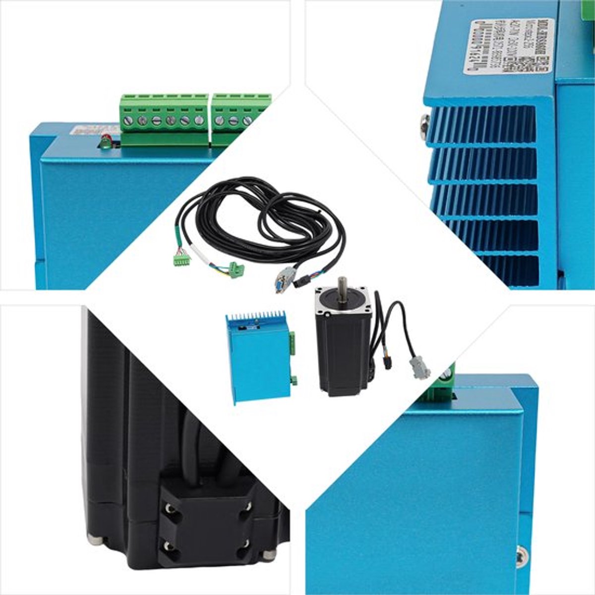 Stappenmotor Volledig Gesloten Lus Blauw - 12N.m Koppel - 5,6A Fasestroom - Aluminium En Ijzer - Voor Doseermachines En Houtbewerkingsmachines