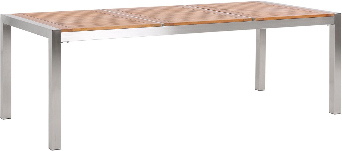 Beliani GROSSET - Tuintafel - Lichtbruin - 100 x 220 cm - RVS