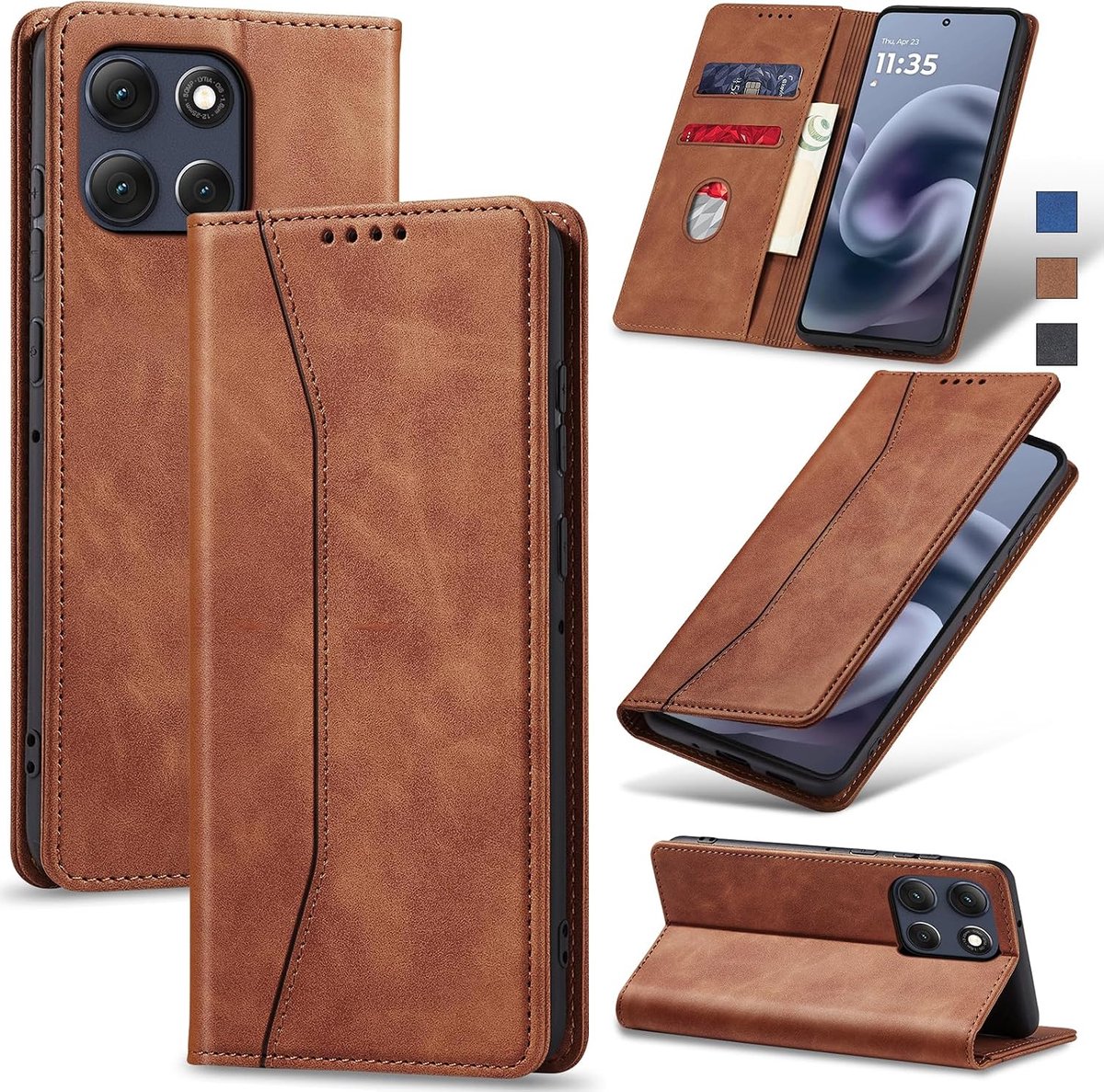 Hoesje voor Motorola Moto G86,Bruin