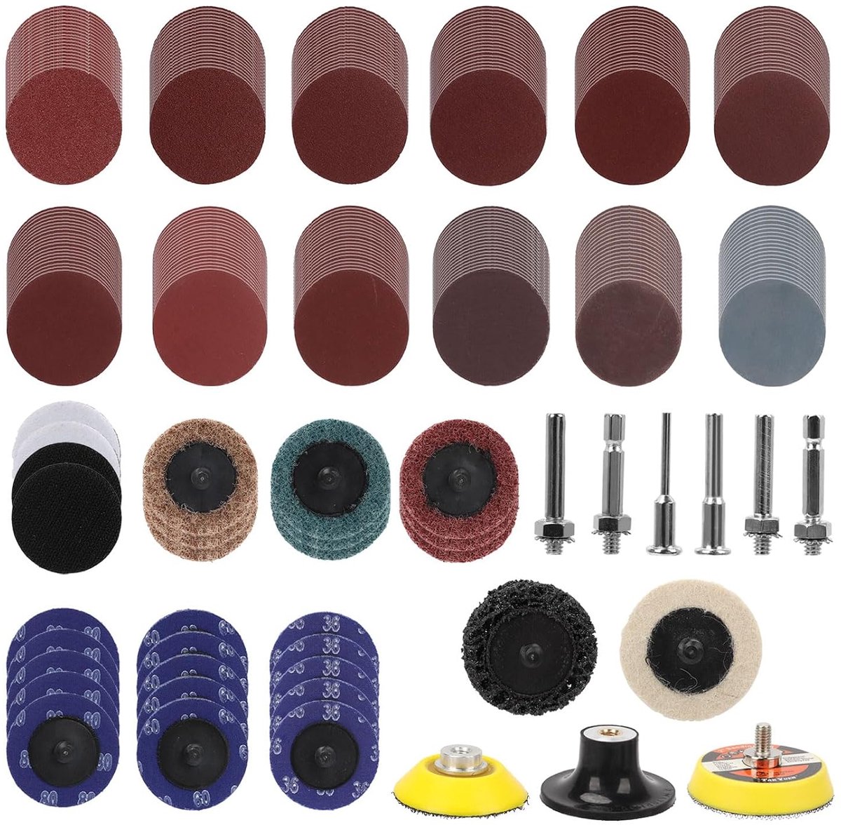279 stuks schuuropzetstuk voor accuschroevendraaiers, schuurpads, nylon schuurschijven, auto polijstset, voor het verwijderen van braam, roest en verf
