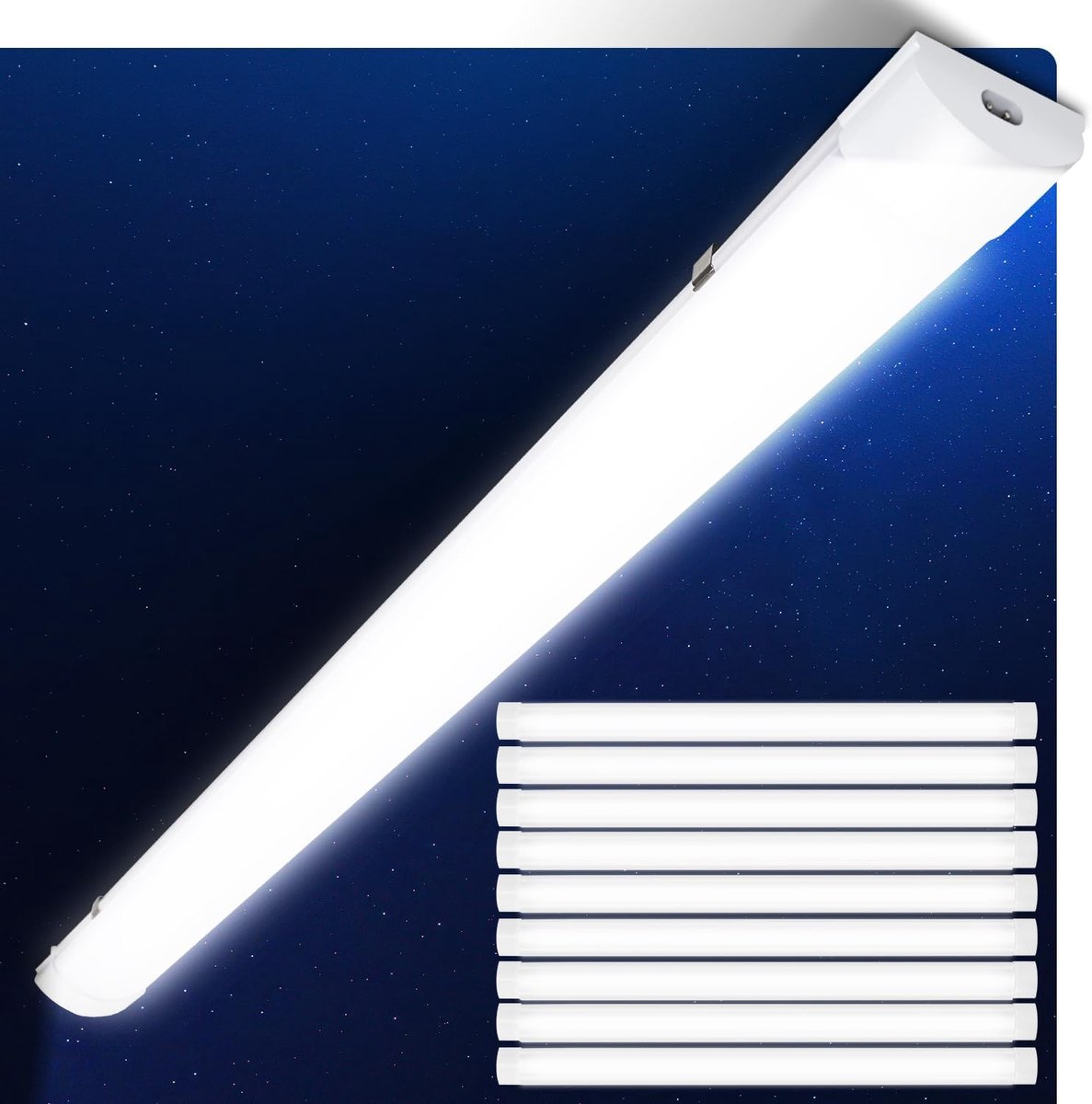 10 stuks ledlampen, 120 cm, 36 W, 3060 lm, buis 4000 K, IP65, plafondlamp, neonstralingshoek, 120 graden, voor werkplaats, kantoor, slaapkamer, woonkamer, keuken