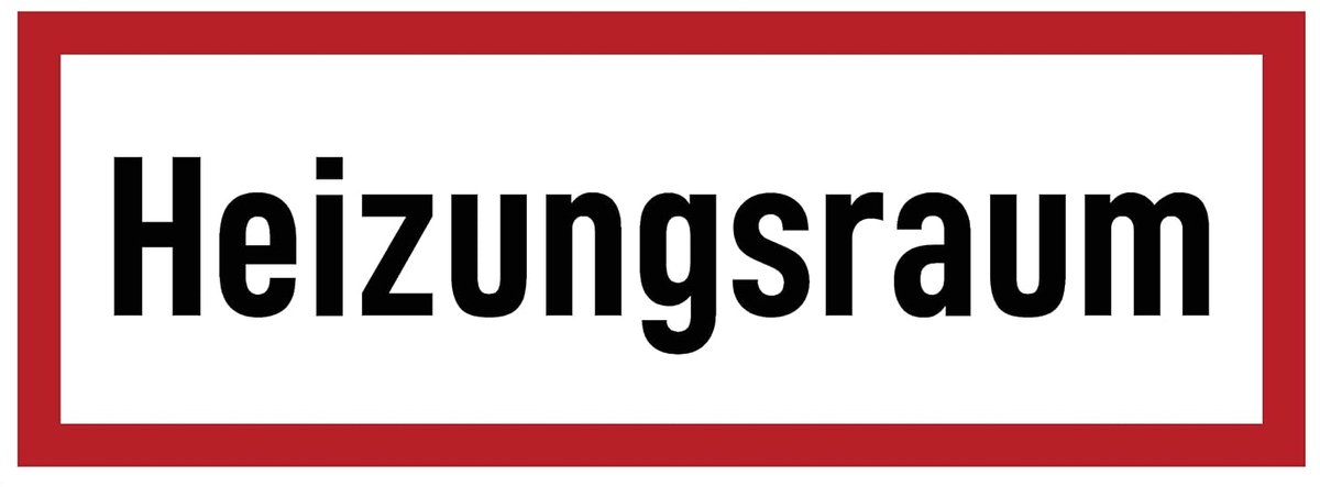105x297 mm, 1 stuk - Verwarmingsruimte - brandveiligheidsteken - Aanwijzingsbord op brandbeveiliging en gebruiksaanwijzingen - DIN 4066 - D1