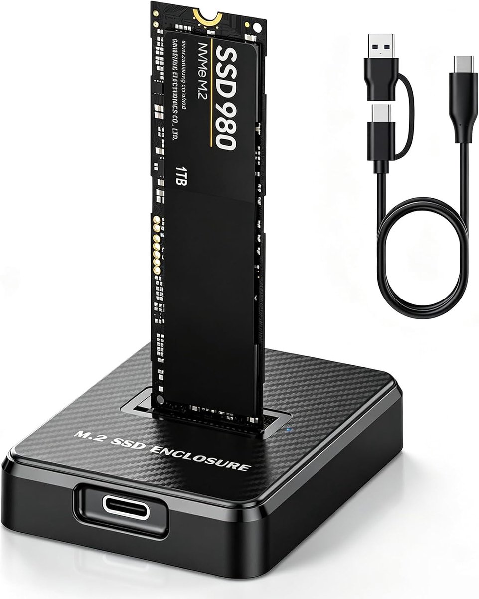 NVMe en SATA naar USB C docking station, Dual-Protocol M.2 naar USB C adapter, 10 Gbps externe SSD-kaartlezer, compatibel met M-toets, B+M-sleutel, voor 2280 2260 2242 2230 SSD's