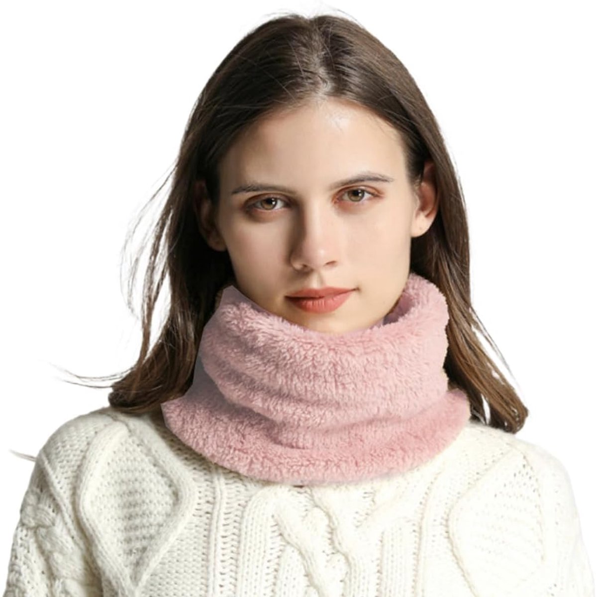sjaal wind- en stofdicht. Skiën cirkel voor dames en heren dubbellaagse fleece voeringstof winter nekwarmer fleece gevoerde