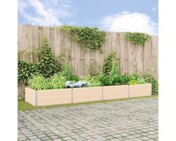 Gegalvaniseerd, ivoor, 195 x 100 x 45 cm, grote buitenplantenbak, robuuste plantenbak in industriële stijl, voor terras en tuin, eenvoudige montage