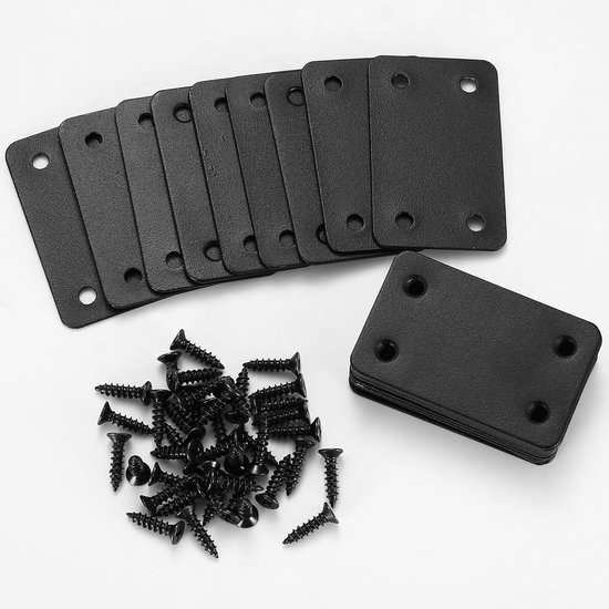 20 Stuks Platte Herstelplaten, Stevige Bevestigingsplaten voor Meubelreparatie, RVS Ondersteuning en Verbindingselementen (Zwart 60x38mm) — afbeelding 4