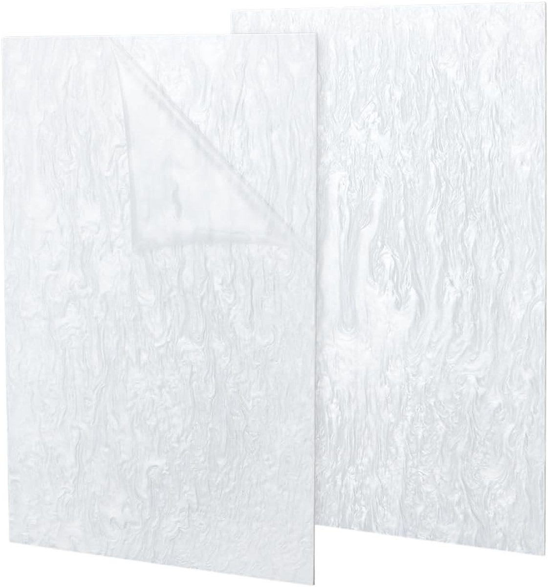 Set van 2 Acrylaatplaten 30 x 20 cm met Pareleffect, 3 mm Golfpapier voor Graveren, Creatieve Projecten en Ambachten, Wit