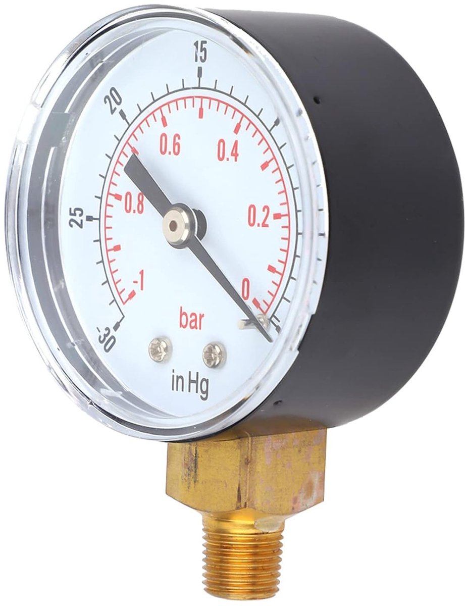 Vacuümmeter Unterdruckmanometer Mbar 50mm 1/8 BSPT Bodemaansluiting voor Lucht Water Olie