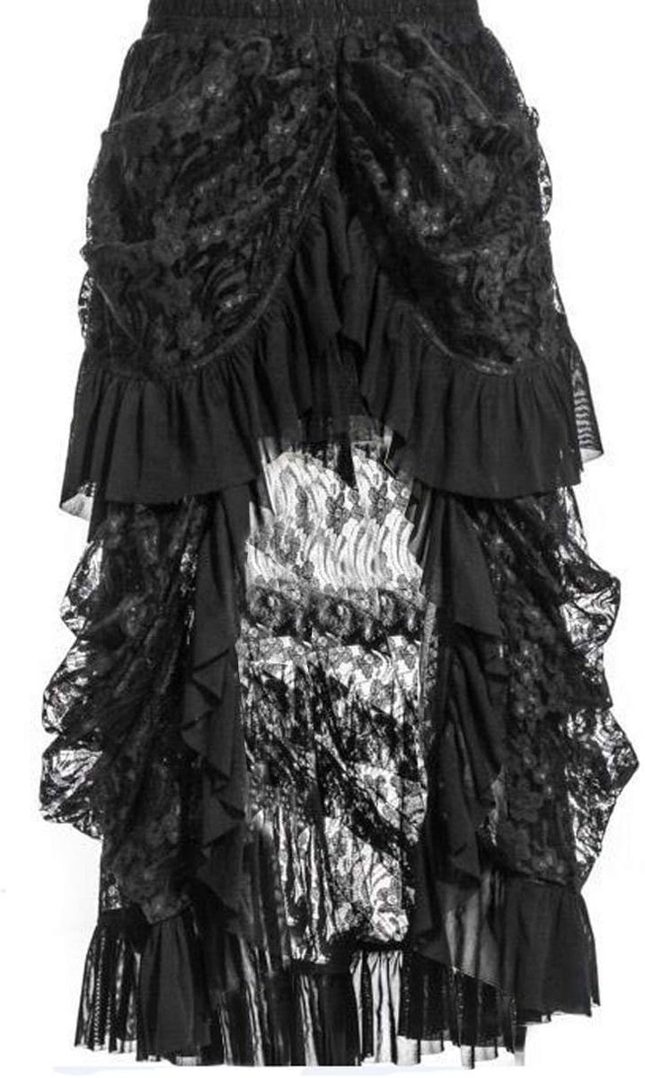 Steampunk Gothic zwart kant rok lange rok