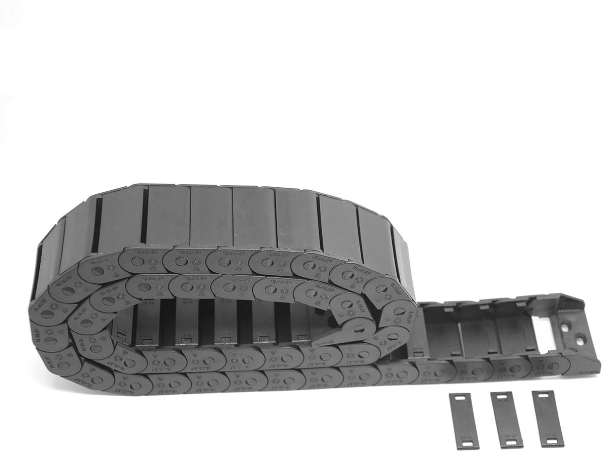 Interne maat 15 x 40 mm 1 meter lengte zwart plastic flexibele sleepketting kabel draaddrager binnen open type voor 3D-printer en CNC-machines (15 mm x 40 mm - binnen open)