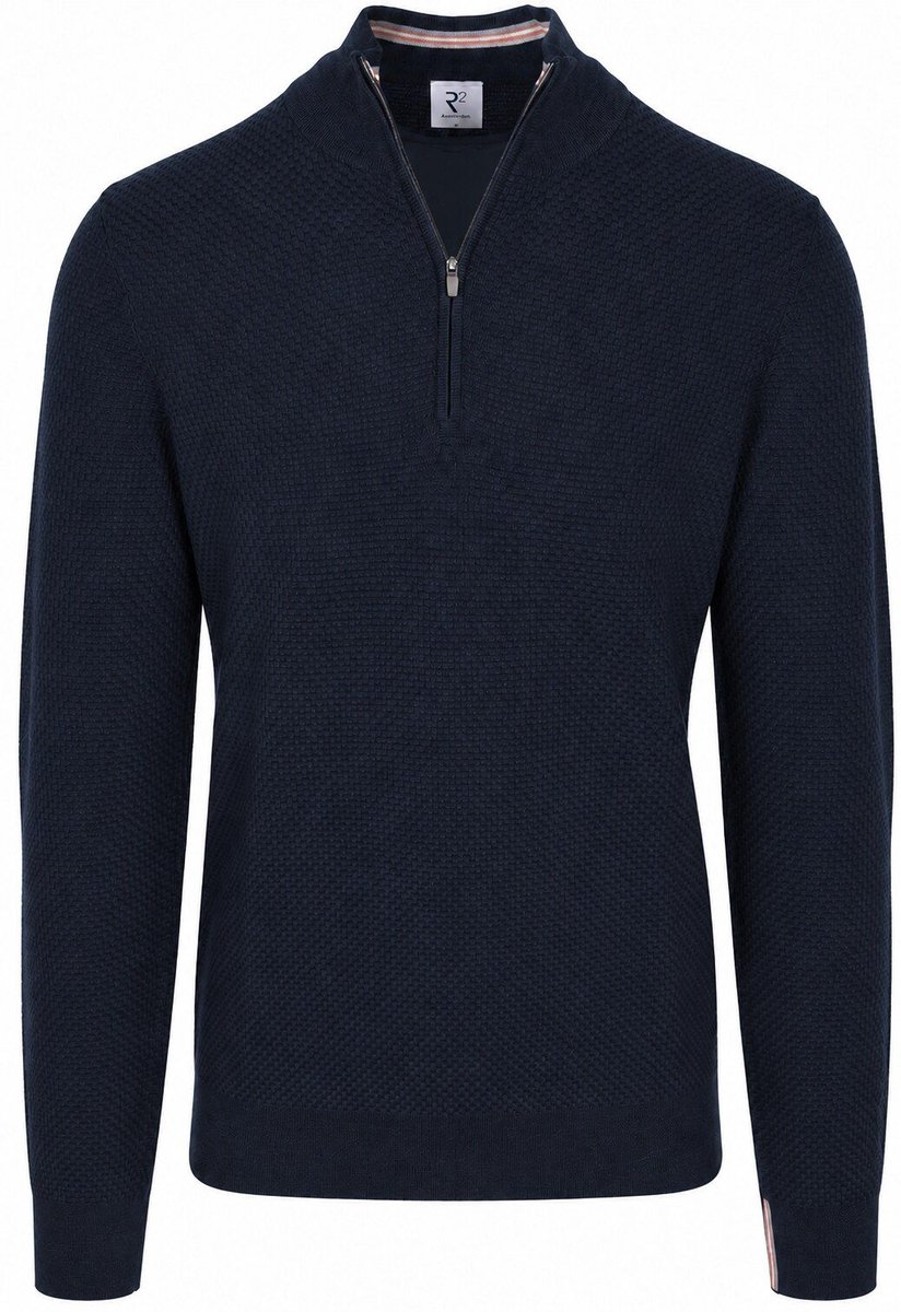 R2 Pullover Half Zip Structured Navy - Maat XXL - Heren - Quarter zip