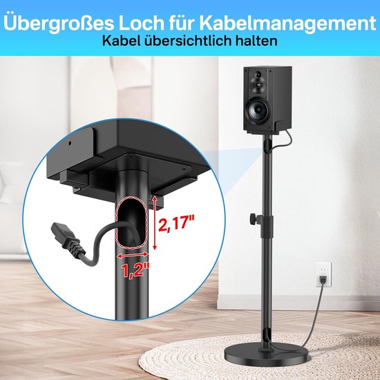 Luidsprekerstandaarden voor de Sony HT-A9 SA-RS5 SA-RS3S luidsprekerstandaarden met soundbarbevestigingen. In hoogte verstelbare Luidspreker Standaard van 29" tot 37,5". — afbeelding 3