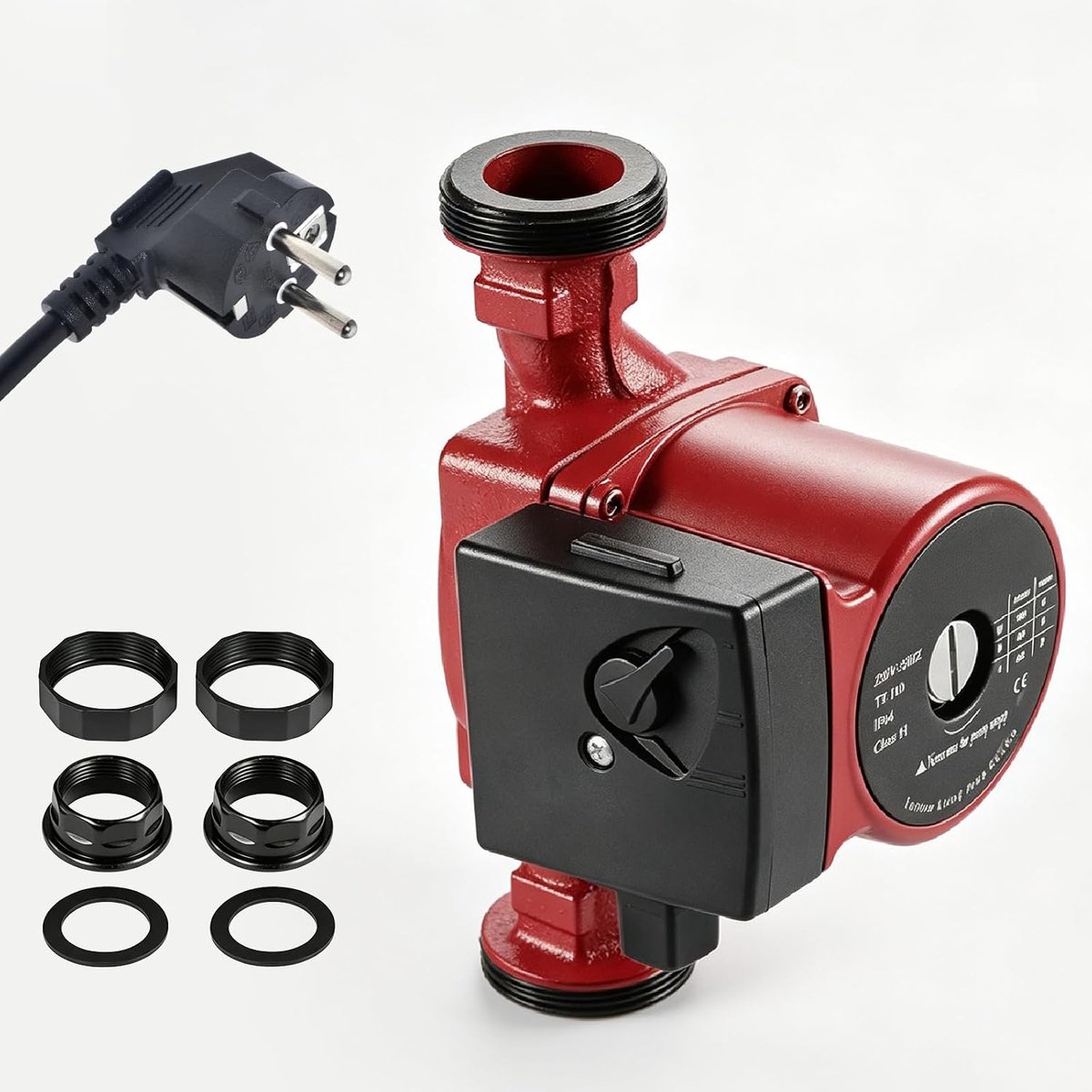 220 V verwarmingspomp, verwarmingspomp met 3 vermogensniveaus (45/65/100 W), 3-traps druk (3/4,5/6 m), circulatiepomp warm water, zeer efficiënte pomp, drukverhogingspomp