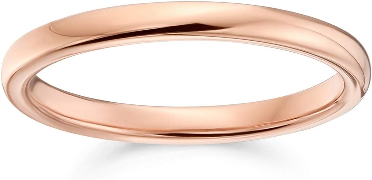 Jewelry Thin Minimalist Dome Couples Wedding Band gepolijst Rose Gold Plated Tungsten Ring for Men for Vrouwen Comfort Fit 4MM