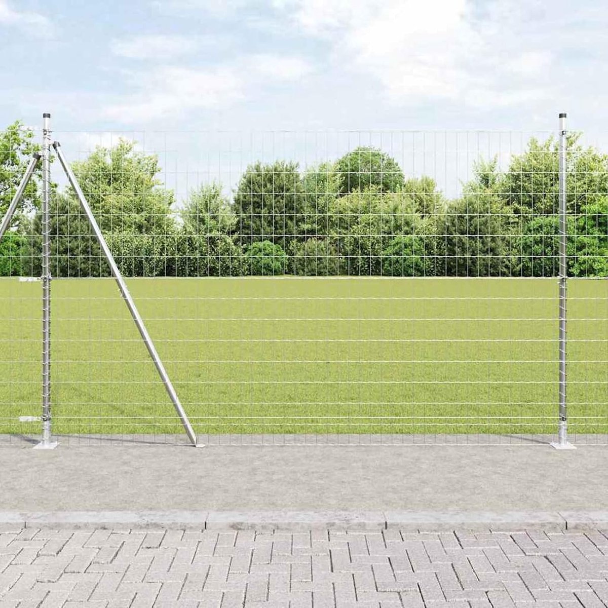 Palen 1,6 x 10 m verzinkt staal, hekstangen metalen palen stalen palen voor draadhekken tuinhek binnenplaats kippenhok buiten 3351004