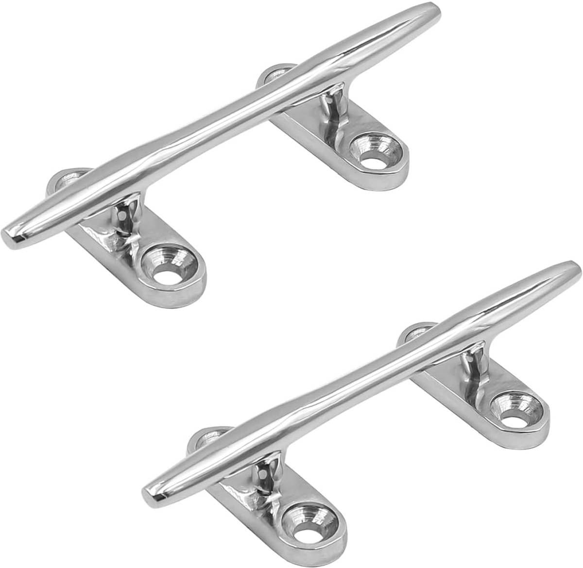 2 stks Rvs Deck Cleat 4 "Licht Rvs 316 Rvs Open Base Cleat voor Boot Jacht Marine Hoorn Touw Bolt met Schroef 100mm