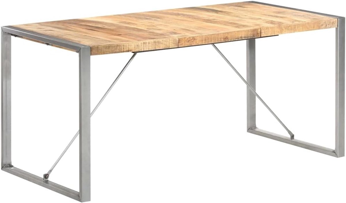Ruw mangohout industrieel grijs 160x80x75 cm