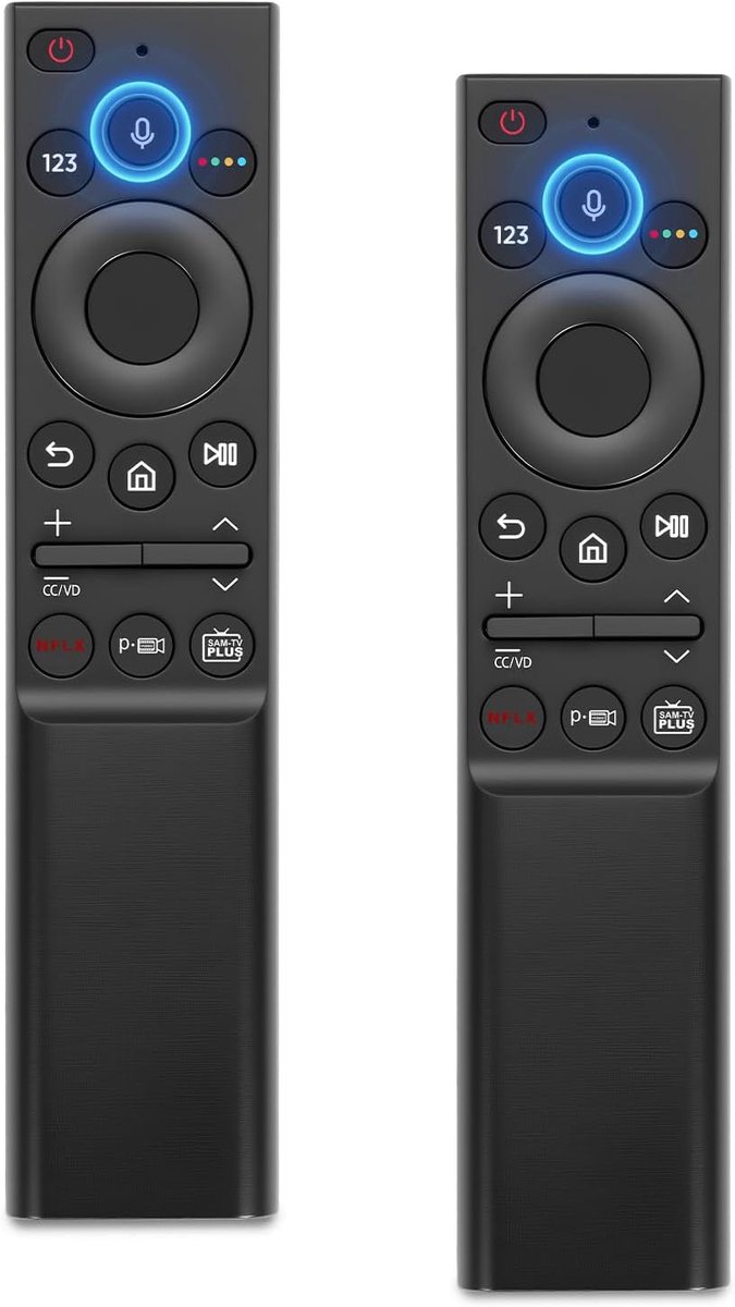 2 stuks universele spraakafstandsbediening voor Samsung Smart TV, vervangende spraakafstandsbediening voor Samsung TV, met sneltoegangstoetsen