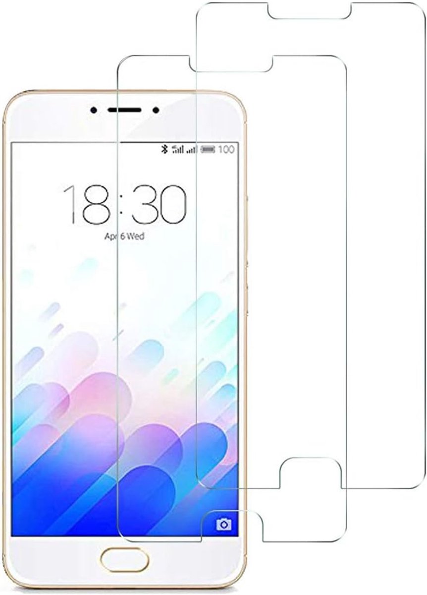 Schermbeschermers compatibel met Meizu M3 Note, 9H gehard glas, 2,5 D, premium beschermende film, luchtbelvrije installatie, transparant, krasbestendig