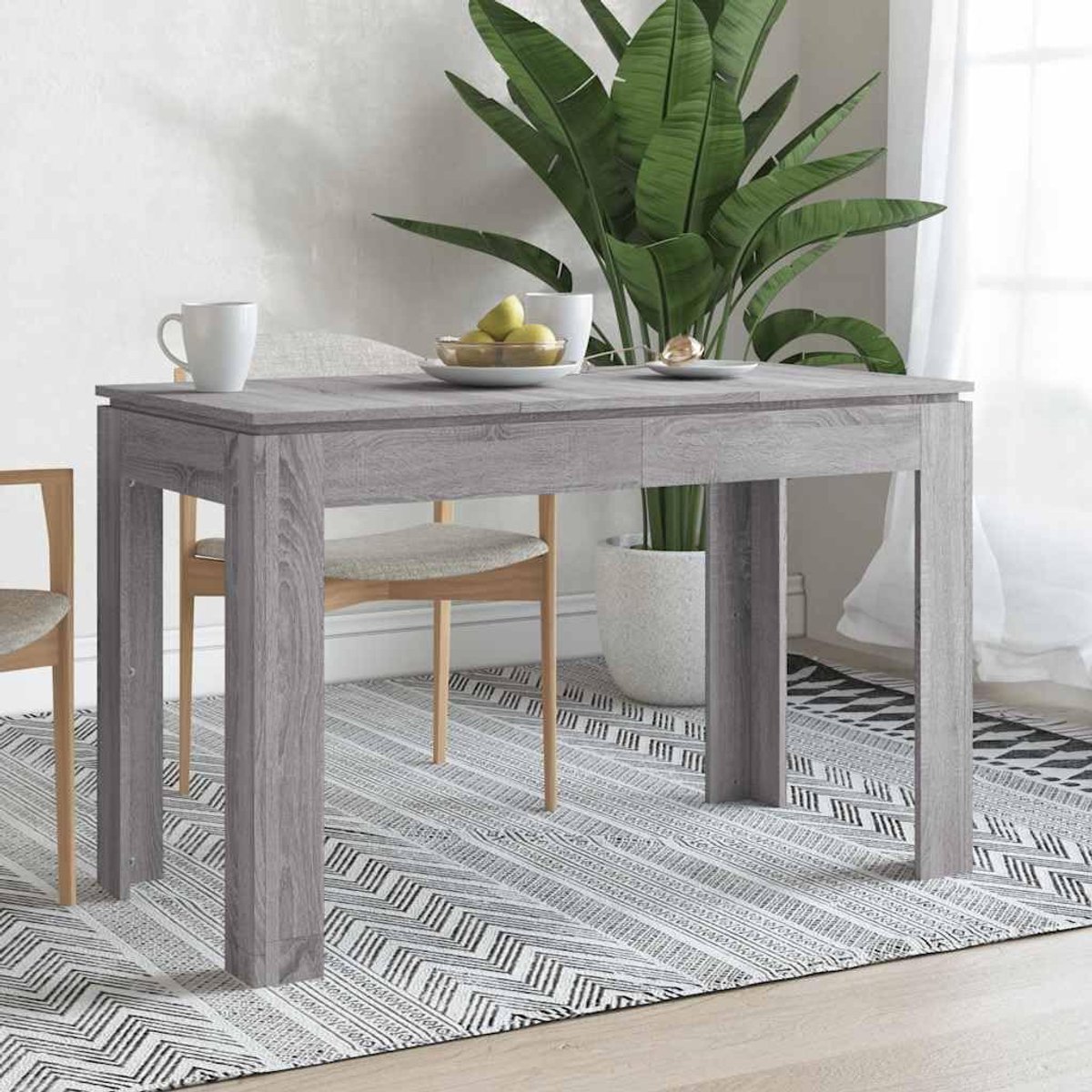 Eettafel Grijs Sonoma Eettafel Veelzijdige Eettafel voor Keuken 120x60x76 cm Houtmateriaal