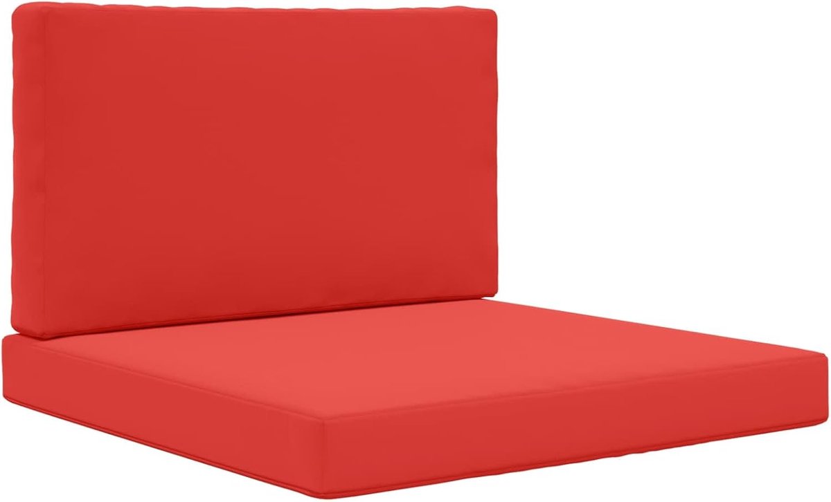 Bankkussen voor buiten, 2 stuks, rood, polyester, schuimkussen tuin met ondersteunende bekleding voor terrassen en balkons
