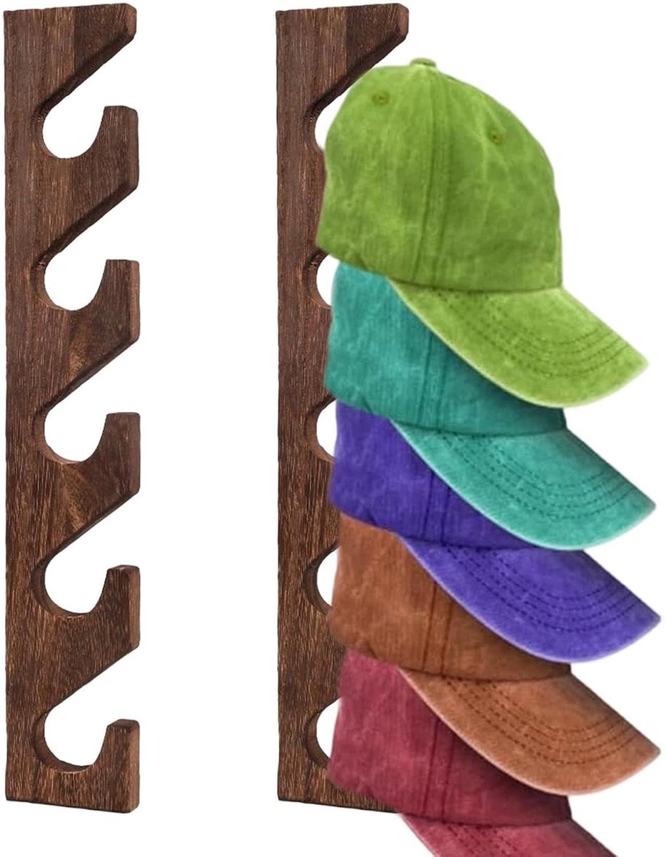 2 Stuks Houten Muurbevestiging met een Verticale Display