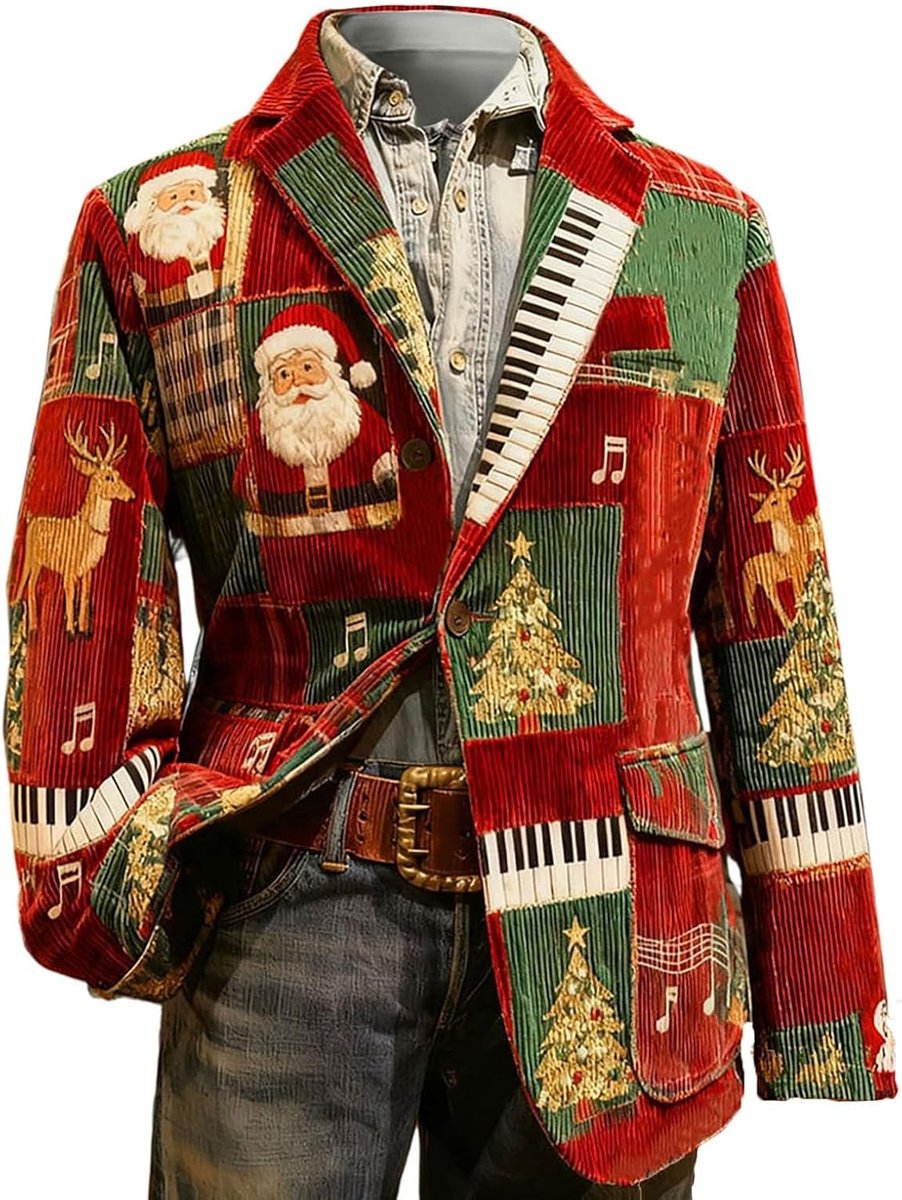 Bedrukte corduroy jas, casual stijl, ideaal voor feestjes, bruiloften en formele evenementen.