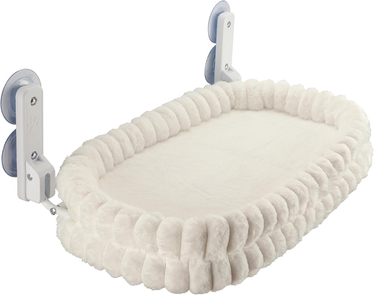 Kattenhangbed met zuignappen voor het raam 30x60 cm beige, hangmat voor katten tot 10 kg, ligplaats met raambevestiging als slaapbed