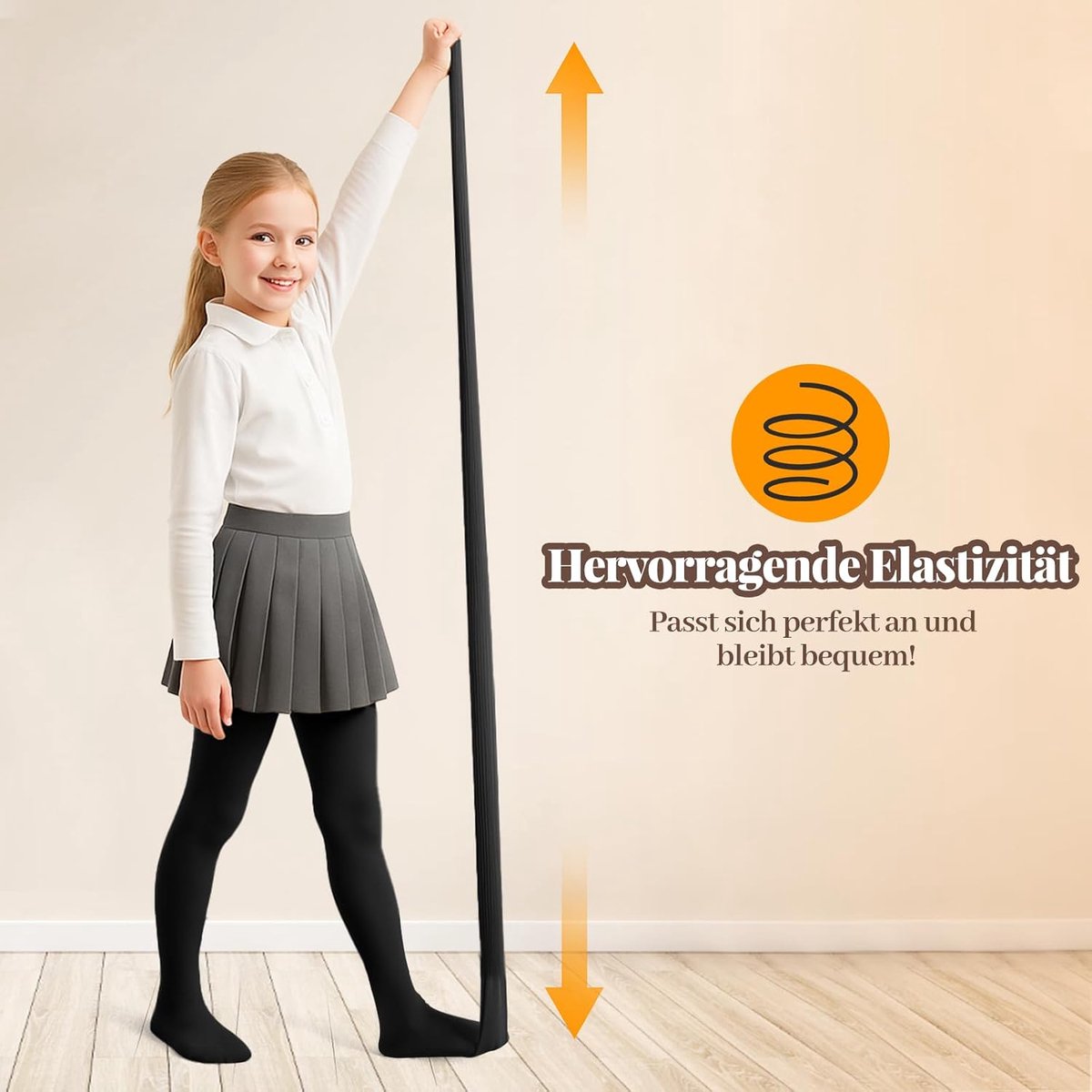 Panty voor meisjes en kinderen, set van 2 thermische panty's met fleecevoering aan de voeten, voor de winter, ondoorzichtige thermische panty, 3-14 jaar