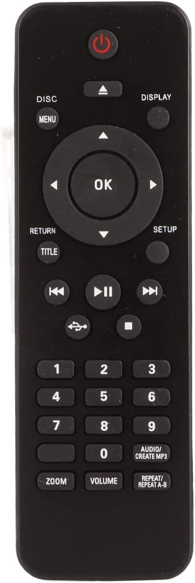 Dvd-Afstandsbediening Taep200 10 Afstandsbediening Dvd 15 × 5 × 3 Vervangende Dvd-spelerafstandsbediening voor Dvp5982c1 37b Dvp3350k