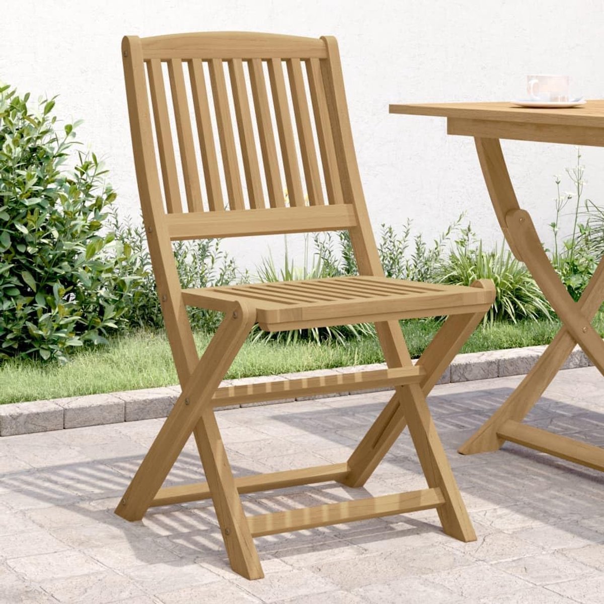 2 stuks, inklapbaar terrasmeubel, balkonstoelen voor gazons, 57 x 48,5 x 90 cm, massief acacia