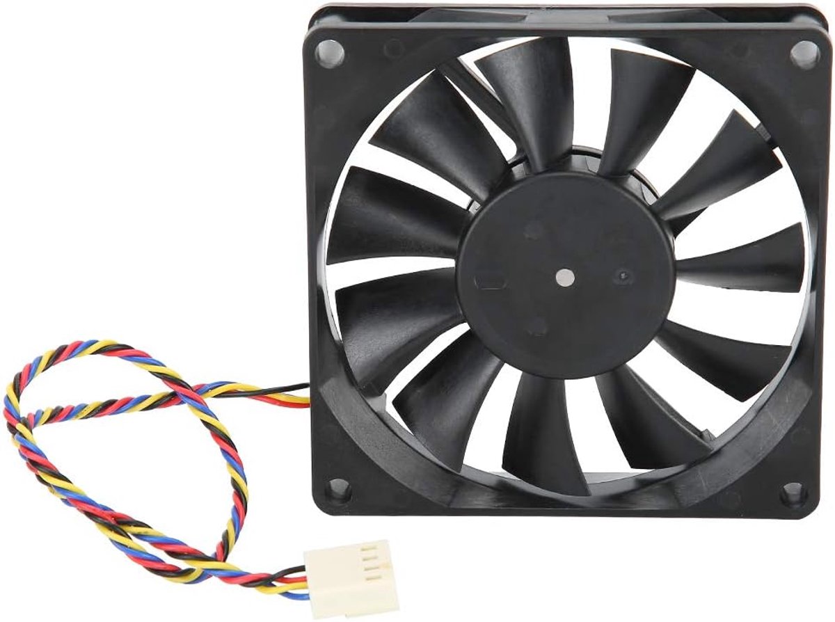 12 V 0.50A PWM Koelventilator, 80mm 5300 rpm Dubbele Kogellager Koelventilator, PWM Temperatuurregeling Koeler voor PC Case/CPU Koeler