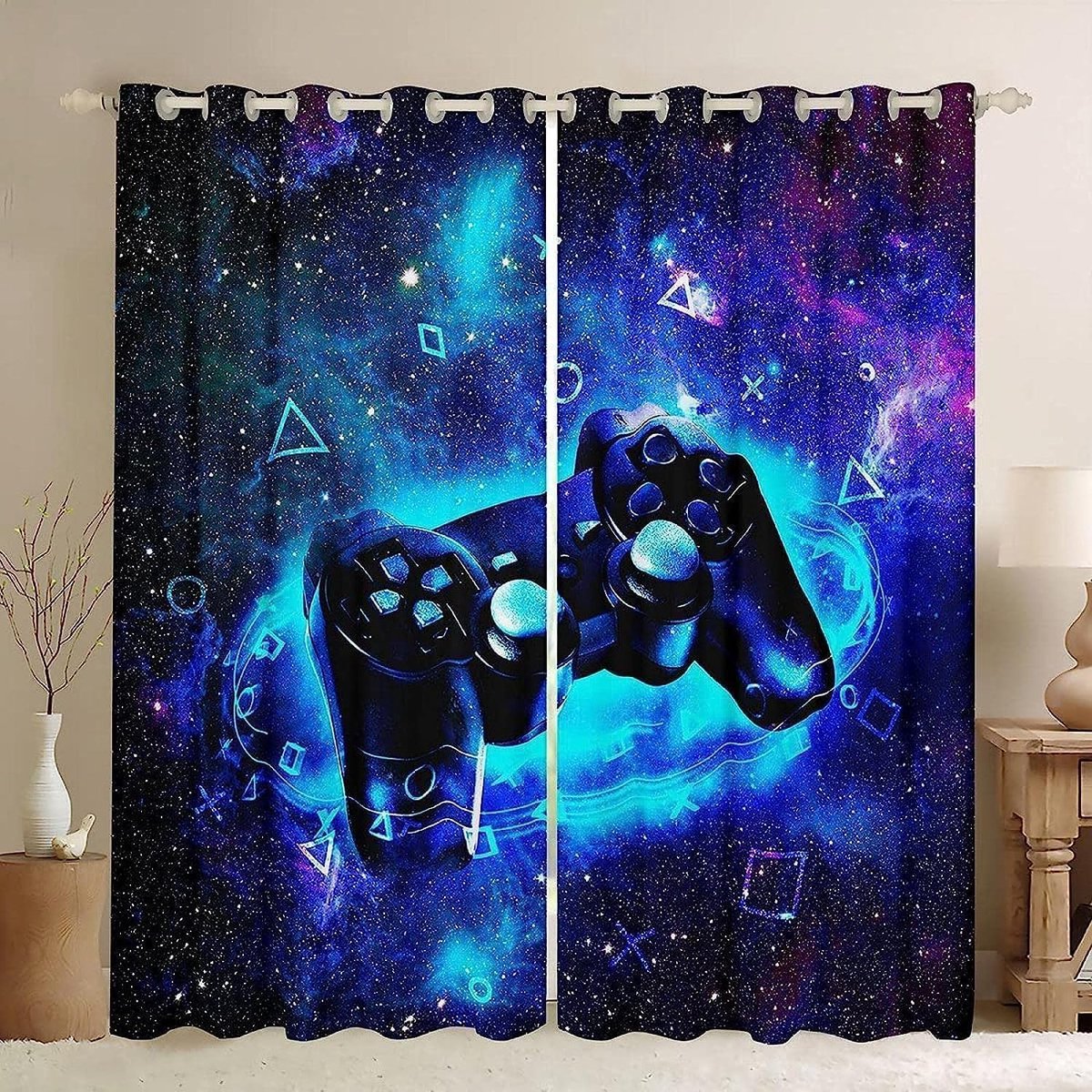 - -Video 200X160Cm Set Van 2 Gordijnen Verduistering Met Oogjes Voor Slaapkamer Woonkamer
